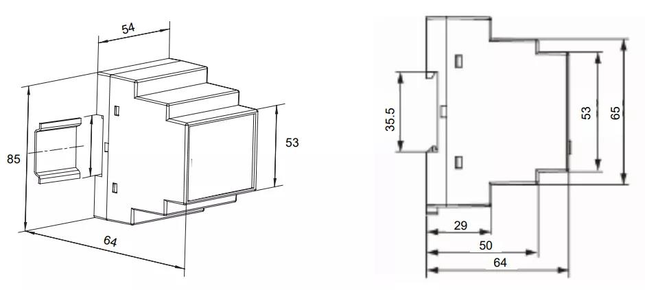 dimens&atilde;o do medidor de energia