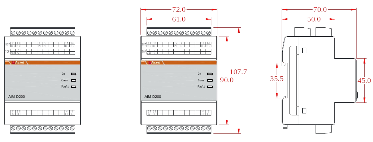 Dimens&atilde;o AIM-D200-CAI