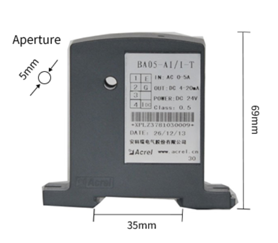 Dimens&atilde;o do transdutor atual BA05